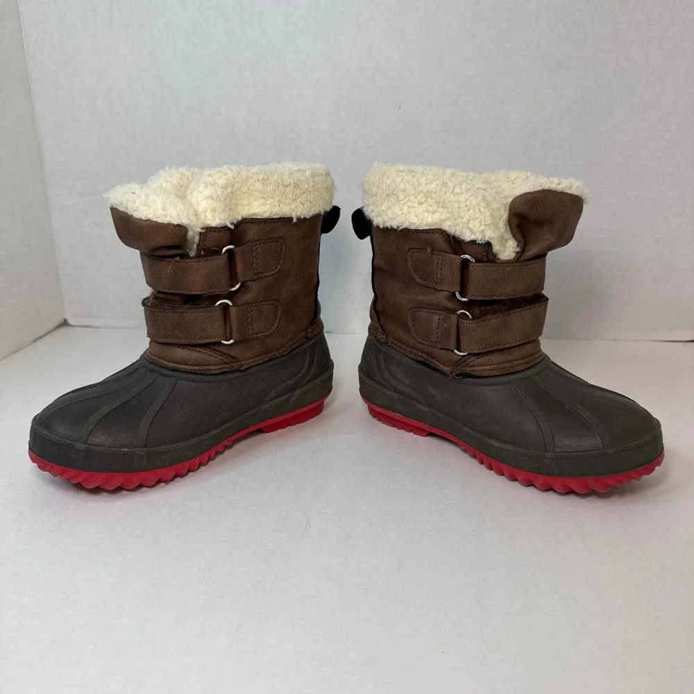 Cat & Jack Thermolite Kids Barkley Duck Boots Faux Fur Lined Toddler Size 8
